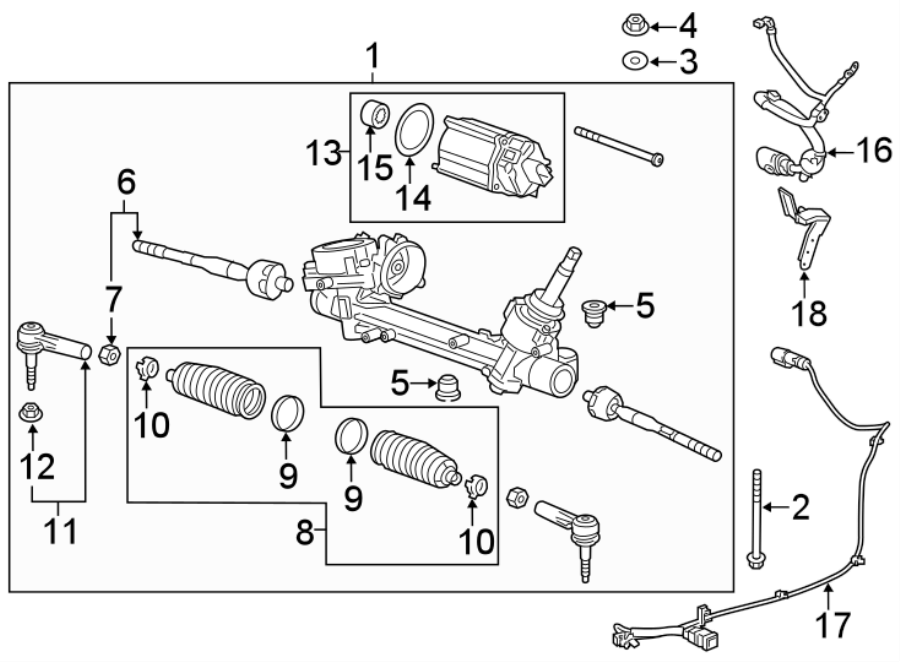 Diagram STEERING GEAR & LINKAGE. for your 2019 Chevrolet Equinox   