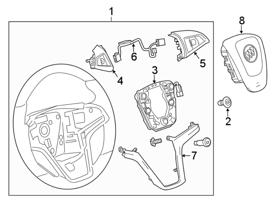 Diagram STEERING WHEEL & TRIM. for your 2008 Chevrolet Silverado   