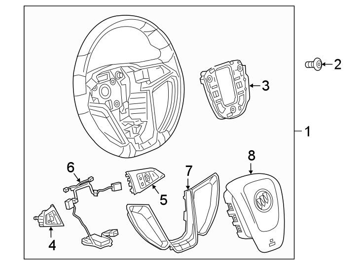 Diagram STEERING WHEEL & TRIM. for your 2008 Chevrolet Silverado   