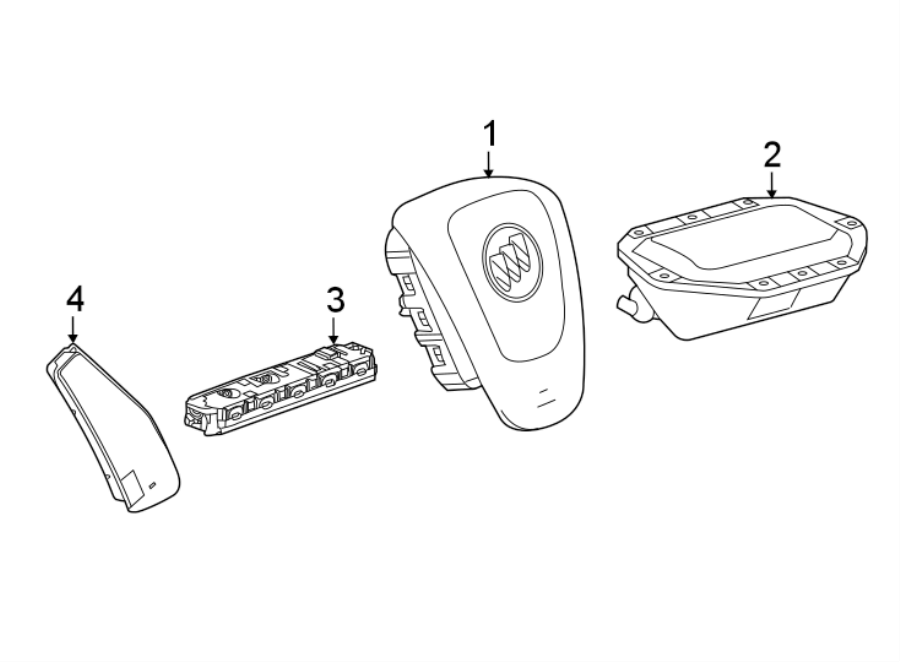 Diagram RESTRAINT SYSTEMS. AIR BAG COMPONENTS. for your 2022 Chevrolet Bolt EUV   