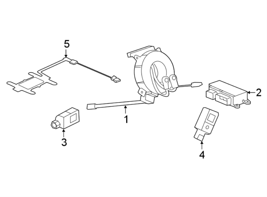 Diagram RESTRAINT SYSTEMS. AIR BAG COMPONENTS. for your 2021 Chevrolet Camaro ZL1 Coupe 6.2L V8 M/T 