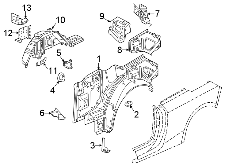 11QUARTER PANEL. INNER STRUCTURE.https://images.simplepart.com/images/parts/motor/fullsize/AJ16465.png