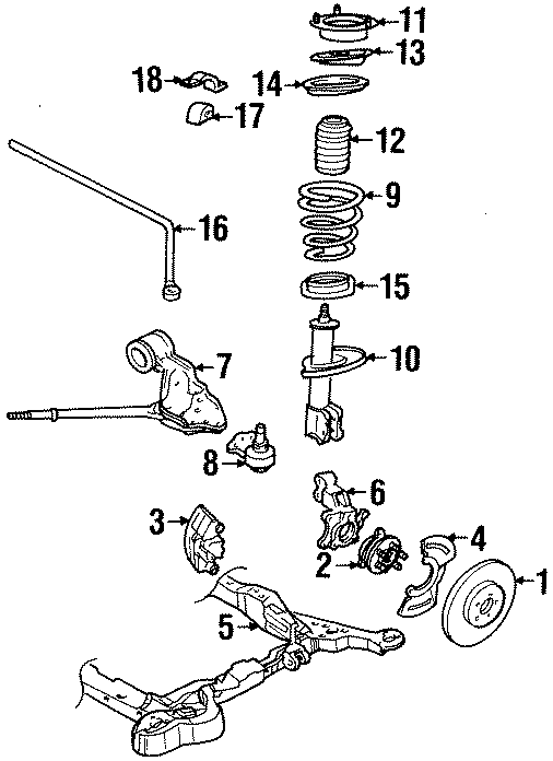 Diagram FRONT SUSPENSION. BRAKE COMPONENTS. STABILIZER BAR & COMPONENTS. SUSPENSION COMPONENTS. for your 2015 GMC Sierra 2500 HD 6.6L Duramax V8 DIESEL A/T RWD SLE Standard Cab Pickup Fleetside 