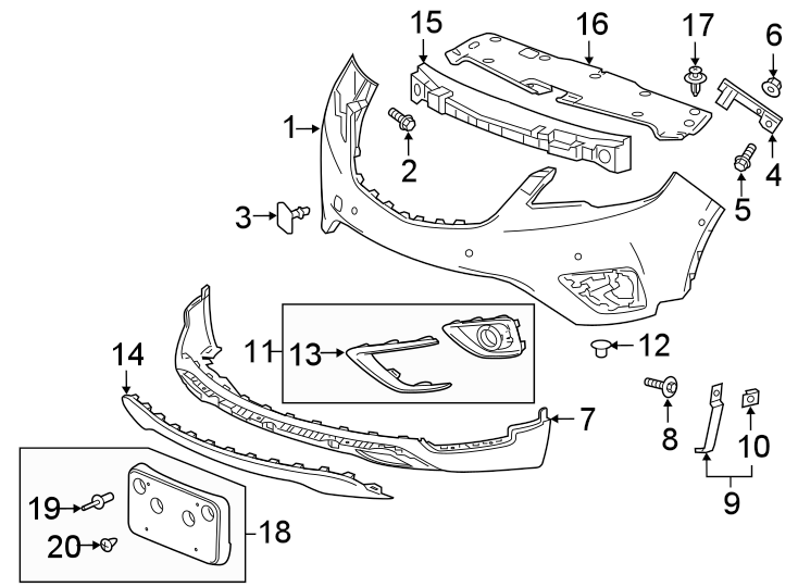 15FRONT BUMPER & GRILLE. BUMPER & COMPONENTS.https://images.simplepart.com/images/parts/motor/fullsize/AK16012.png