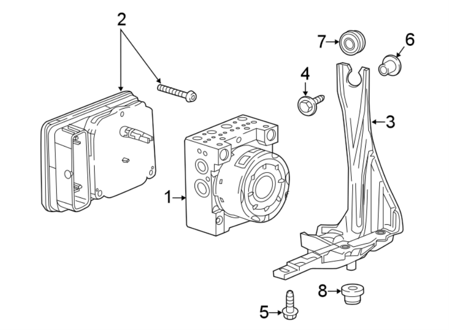 Diagram Abs components. for your 2022 Chevrolet Bolt EV   