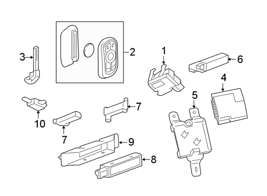 Diagram KEYLESS ENTRY COMPONENTS. for your 2016 Chevrolet Spark 1.4L Ecotec M/T LS Hatchback 