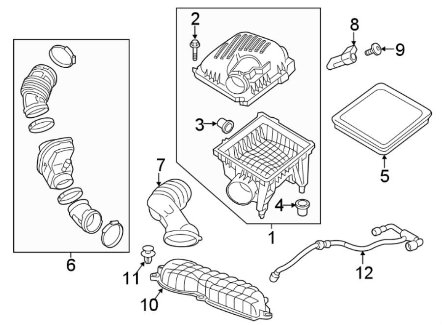 Diagram ENGINE / TRANSAXLE. AIR INTAKE. for your 2020 Chevrolet Spark   