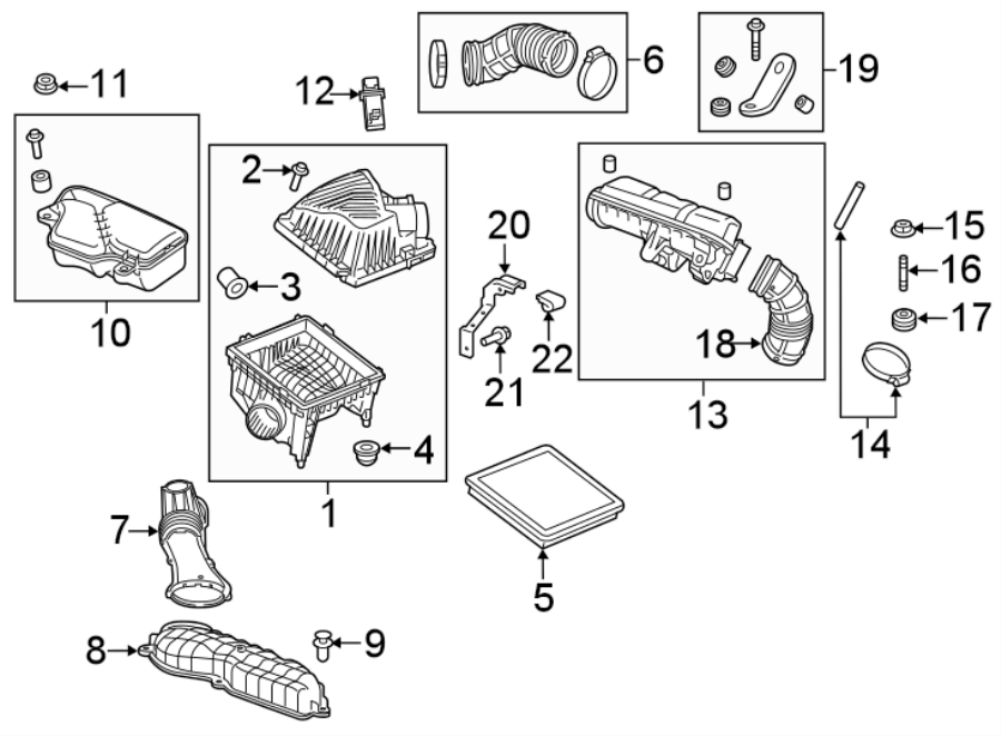 Diagram Engine / transaxle. Air intake. for your 2017 Chevrolet Spark   