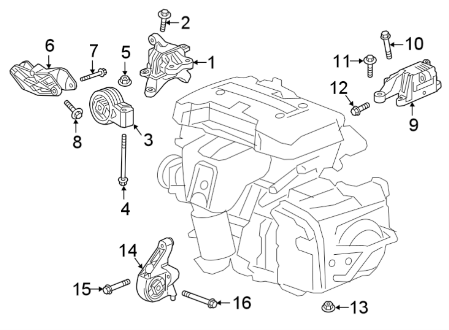 ENGINE / TRANSAXLE. ENGINE & TRANS MOUNTING. Diagram