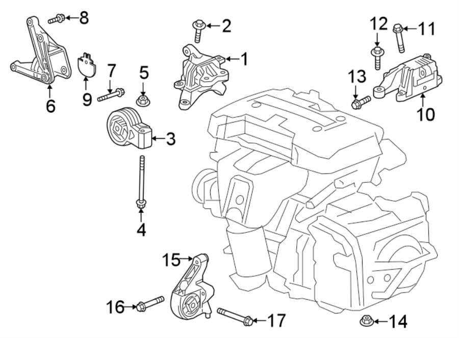 Diagram ENGINE / TRANSAXLE. ENGINE & TRANS MOUNTING. for your 2013 GMC Sierra 2500 HD   