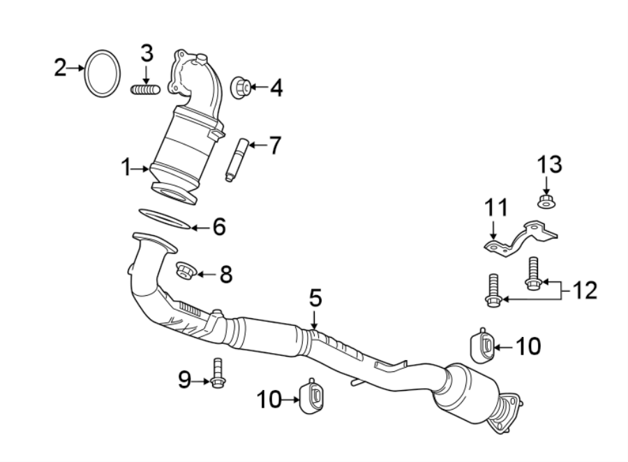 Diagram EXHAUST SYSTEM. EXHAUST COMPONENTS. for your 2019 Chevrolet Camaro  SS Coupe 