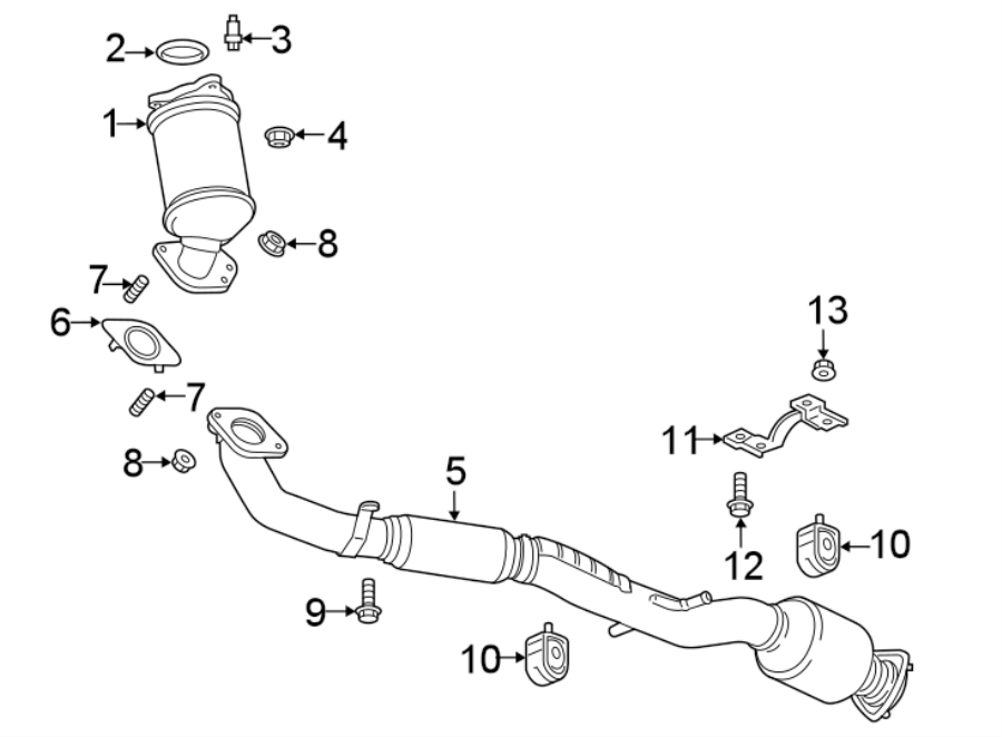 Diagram EXHAUST SYSTEM. EXHAUST COMPONENTS. for your 1992 Chevrolet K3500  Scottsdale Extended Cab Pickup Fleetside 6.5L V8 DIESEL A/T 