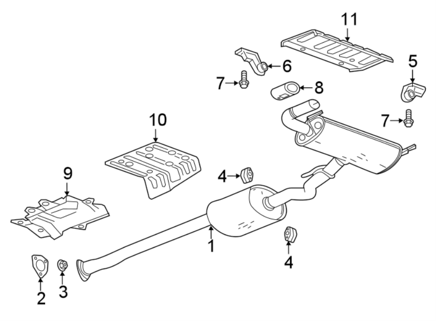 Diagram EXHAUST SYSTEM. EXHAUST COMPONENTS. for your 2024 Chevrolet Camaro  LT1 Convertible 