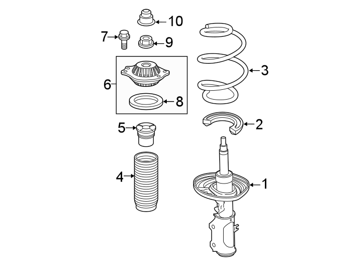 Diagram FRONT SUSPENSION. STRUTS & COMPONENTS. for your 2018 Chevrolet Equinox  L Sport Utility 