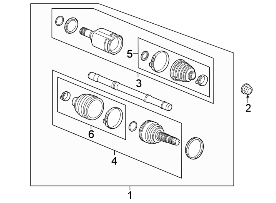 Diagram FRONT SUSPENSION. CARRIER & FRONT AXLES. for your Buick Envision  