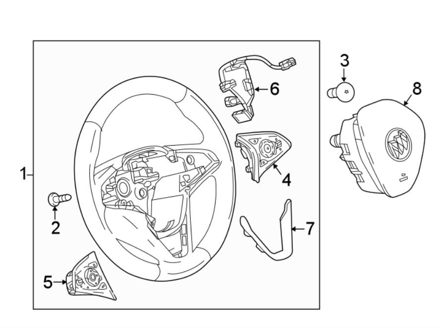 Diagram STEERING WHEEL & TRIM. for your 2011 Chevrolet Silverado   