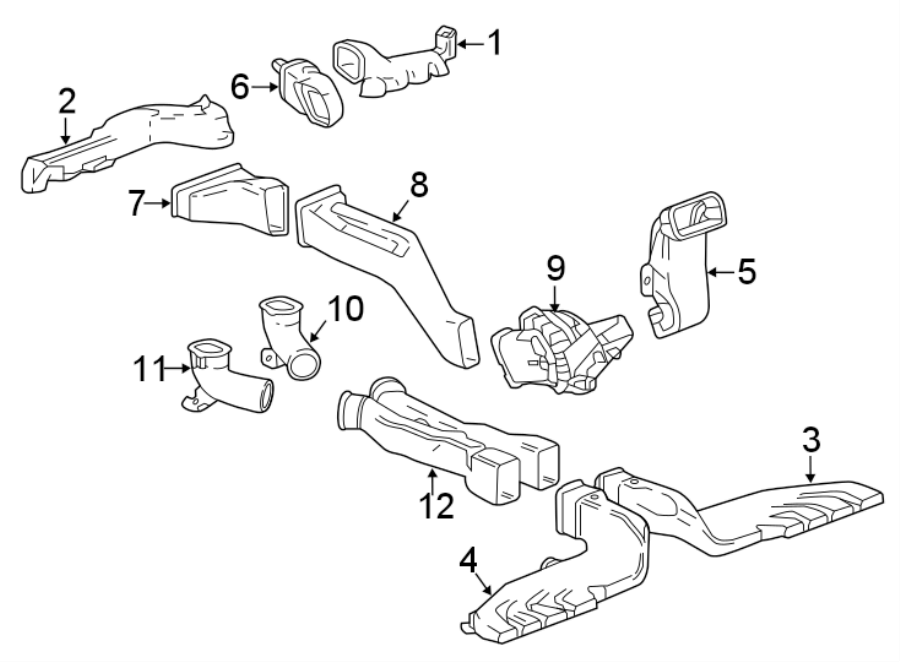 Diagram INSTRUMENT PANEL. DUCTS. for your 2021 Buick Enclave    