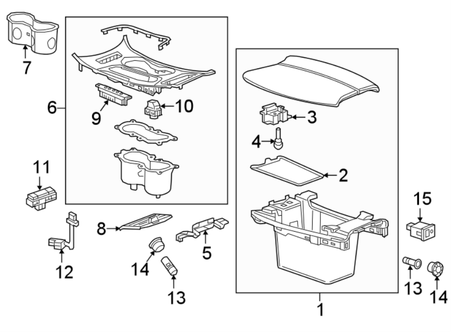 Diagram CENTER CONSOLE. for your 2013 Cadillac ATS   