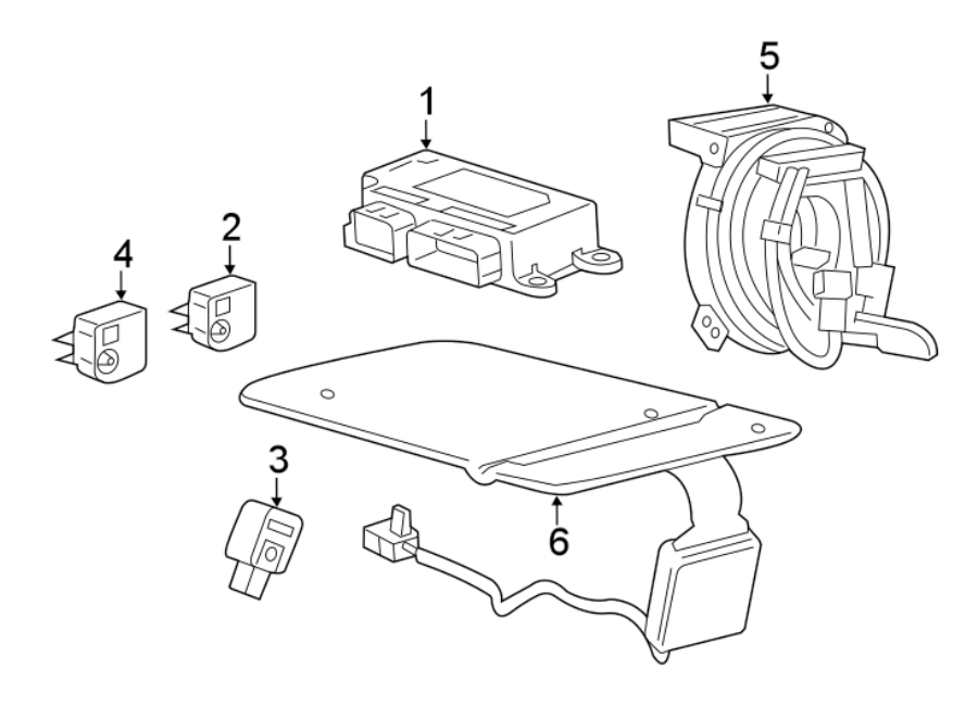 5RESTRAINT SYSTEMS. AIR BAG COMPONENTS.https://images.simplepart.com/images/parts/motor/fullsize/AK16345.png