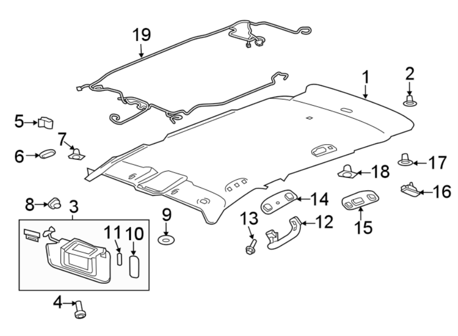 Diagram INTERIOR TRIM. for your 2016 Buick Enclave    