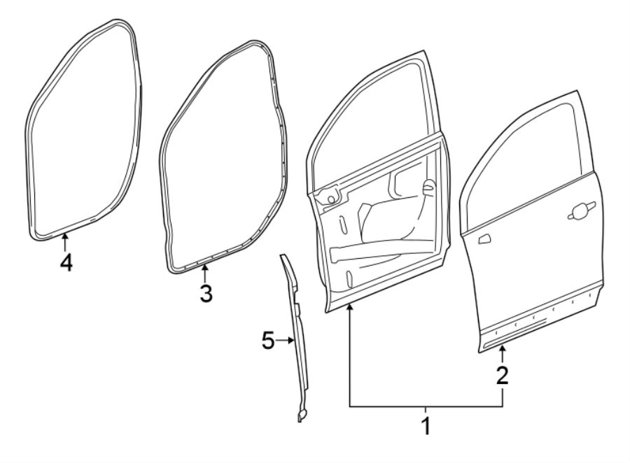 Diagram FRONT DOOR. DOOR & COMPONENTS. for your 2008 Buick Enclave    