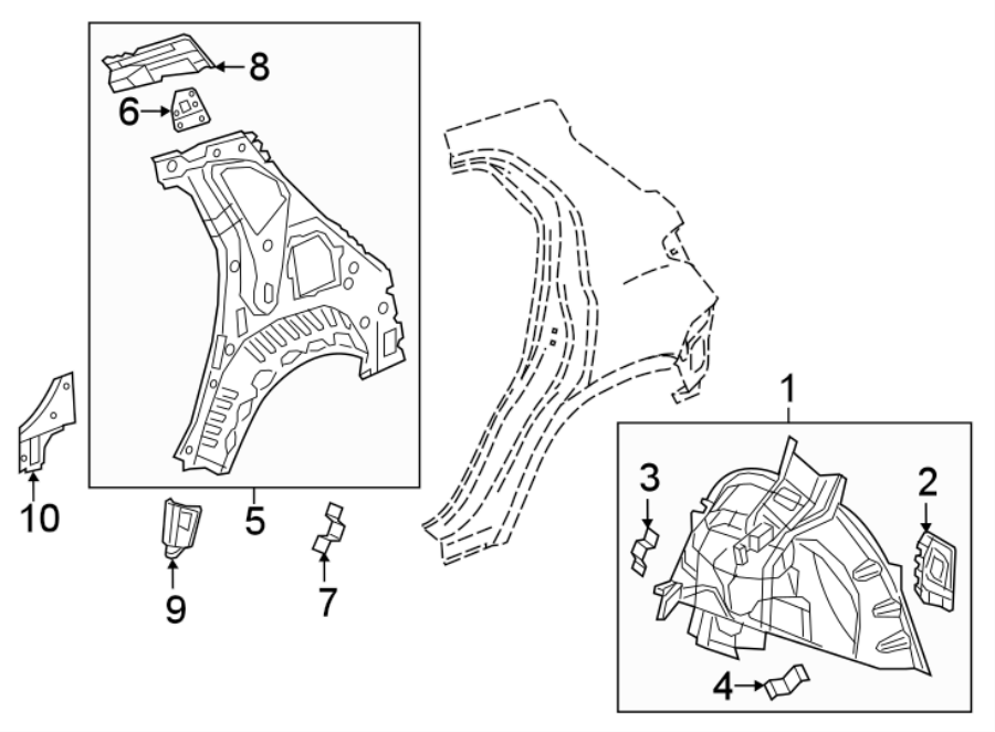 10QUARTER PANEL. INNER STRUCTURE.https://images.simplepart.com/images/parts/motor/fullsize/AK16505.png