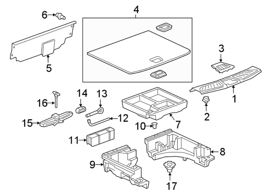 Diagram REAR BODY & FLOOR. INTERIOR TRIM. for your 2022 Chevrolet Equinox   