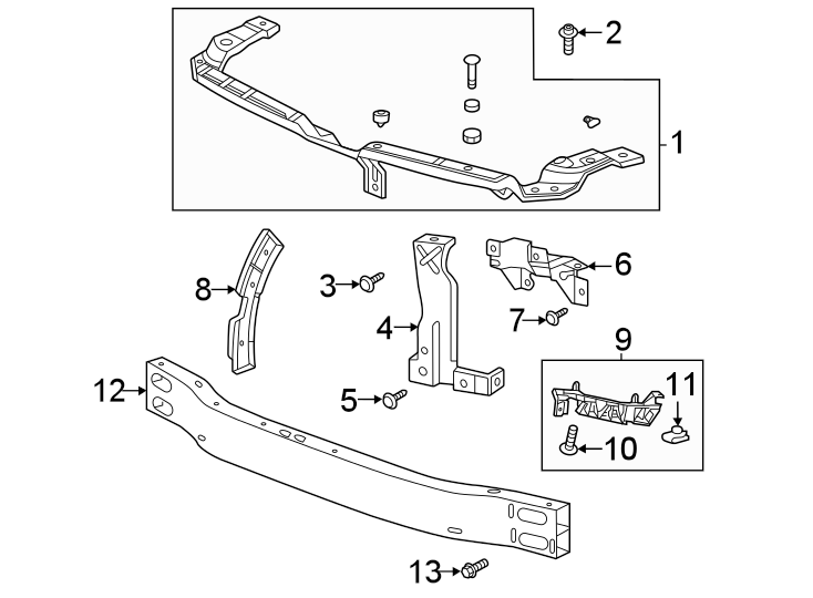 8Front bumper & grille. Bumper & components.https://images.simplepart.com/images/parts/motor/fullsize/AK16637.png