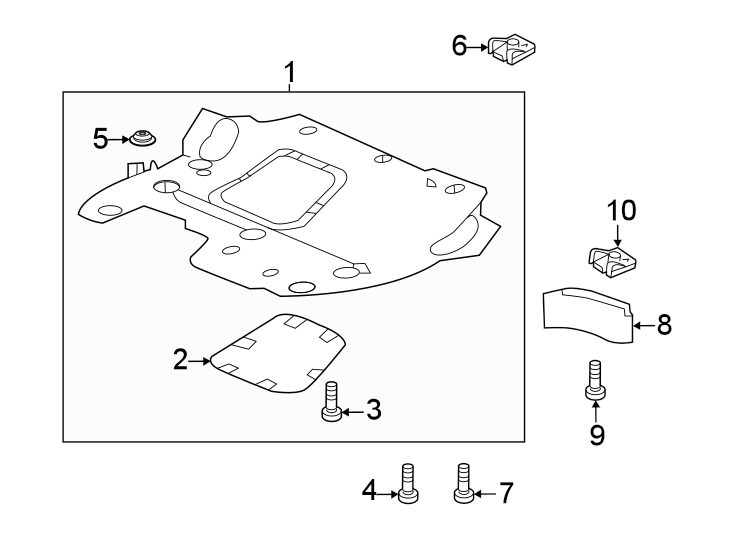 8Front bumper & grille. Splash shields.https://images.simplepart.com/images/parts/motor/fullsize/AK16645.png