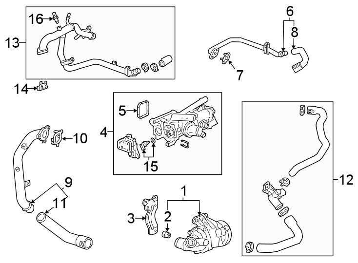 Diagram Water pump. for your 2013 Chevrolet Equinox LTZ Sport Utility  