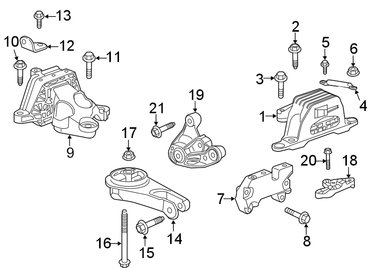 Diagram Engine / transaxle. Engine & TRANS mounting. for your 2004 GMC Sierra 2500 HD 6.0L Vortec V8 CNG M/T 4WD SLT Extended Cab Pickup Fleetside 