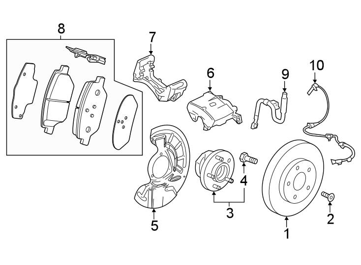 Diagram Front suspension. Brake components. for your 2020 Chevrolet Camaro  SS Convertible 