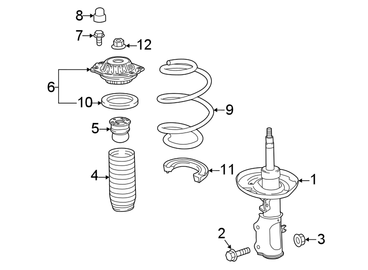 Diagram Front suspension. Struts & components. for your 2021 Chevrolet Equinox  L Sport Utility 