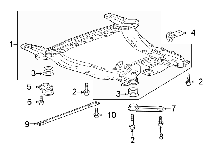 10Front suspension. Suspension mounting.https://images.simplepart.com/images/parts/motor/fullsize/AK16780.png