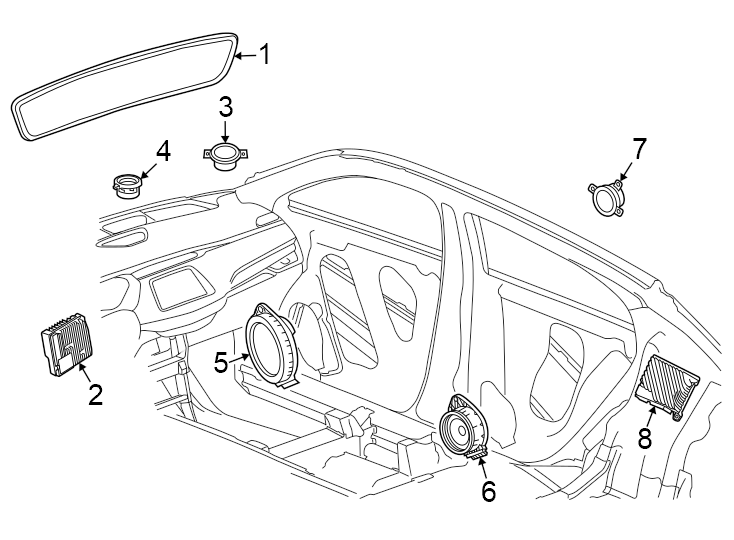 Diagram Instrument panel. Sound system. for your 2017 Chevrolet Camaro LT Coupe 2.0L Ecotec A/T 