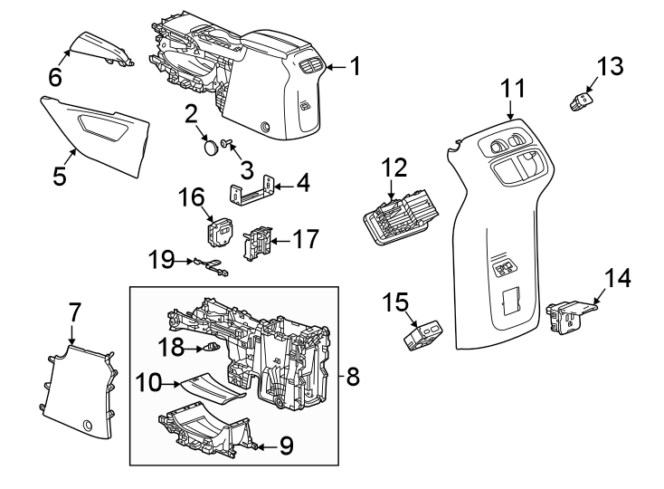 Diagram Center console. for your 2002 Buick Century   