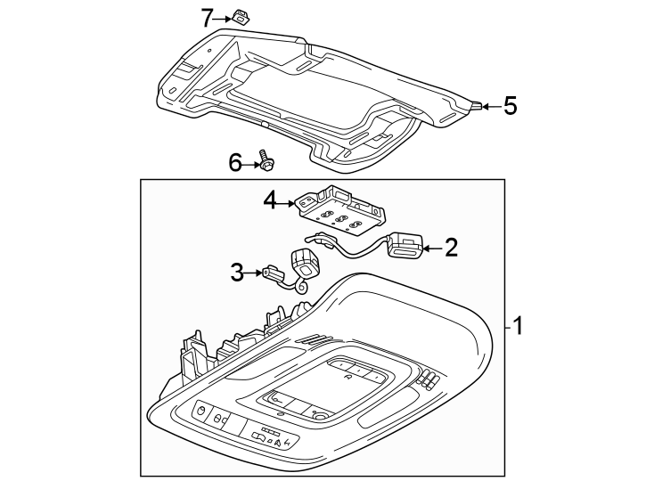 Diagram Overhead console. for your 2001 Buick Century   