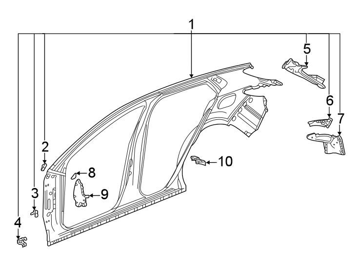 9Pillars. Rocker & floor. Uniside.https://images.simplepart.com/images/parts/motor/fullsize/AK16872.png