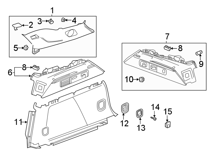 Diagram Quarter panel. Interior trim. for your Buick