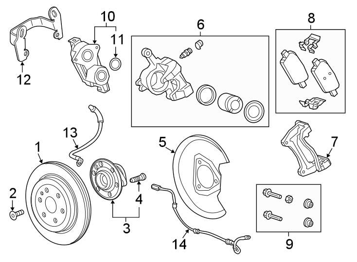 Diagram Rear suspension. Brake components. for your 2004 Chevrolet SSR    