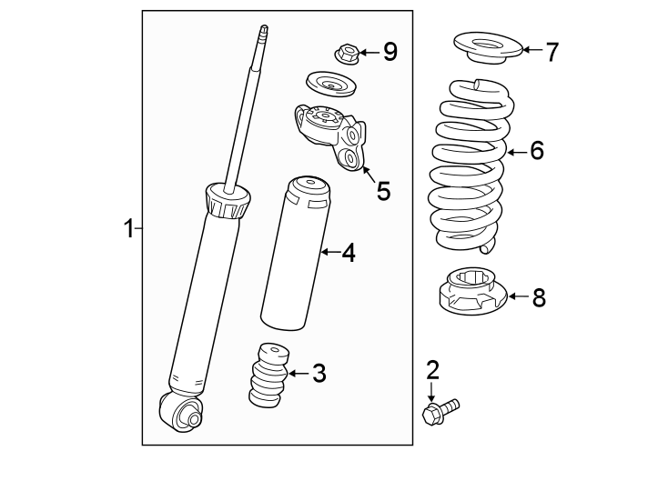 Diagram Rear suspension. Shocks & components. for your 2016 GMC Sierra 2500 HD 6.0L Vortec V8 FLEX A/T 4WD SLE Extended Cab Pickup Fleetside 