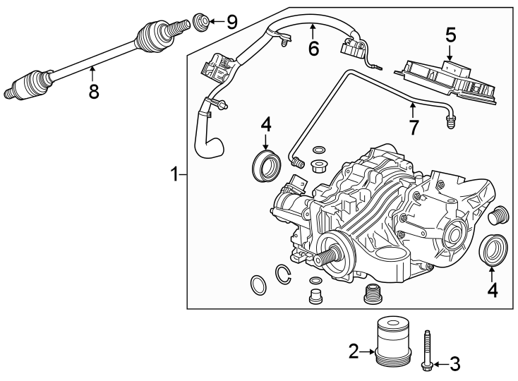 Diagram Rear suspension. Axle & differential. for your 2004 Chevrolet Avalanche 1500 Base Crew Cab Pickup Fleetside 5.3L Vortec V8 A/T RWD 