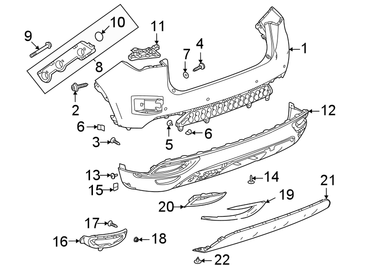 19Rear bumper. Bumper & components.https://images.simplepart.com/images/parts/motor/fullsize/AK16962.png