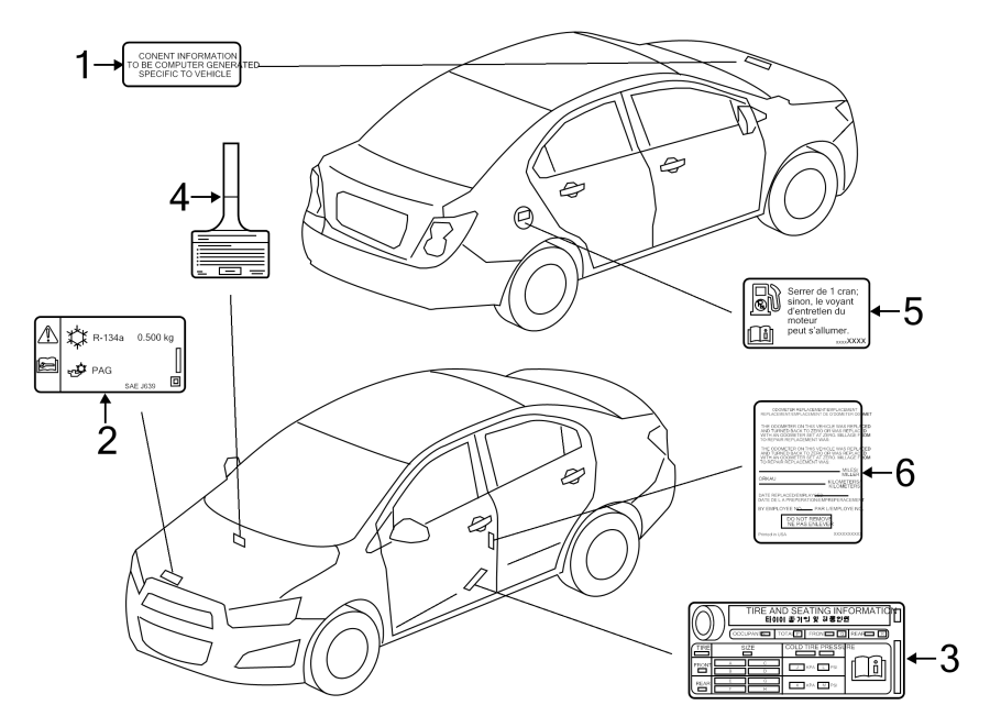 Diagram INFORMATION LABELS. for your Oldsmobile