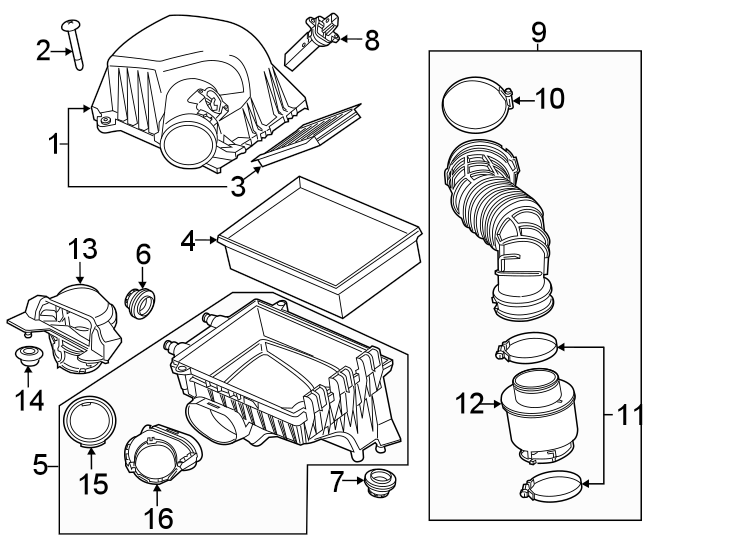 Diagram ENGINE / TRANSAXLE. AIR INTAKE. for your 2020 Chevrolet Spark   