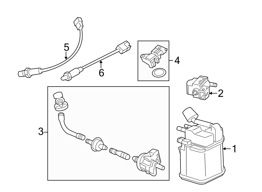 Diagram EMISSION SYSTEM. EMISSION COMPONENTS. for your 1995 Chevrolet K2500  Base Standard Cab Pickup Fleetside 4.3L Chevrolet V6 A/T 