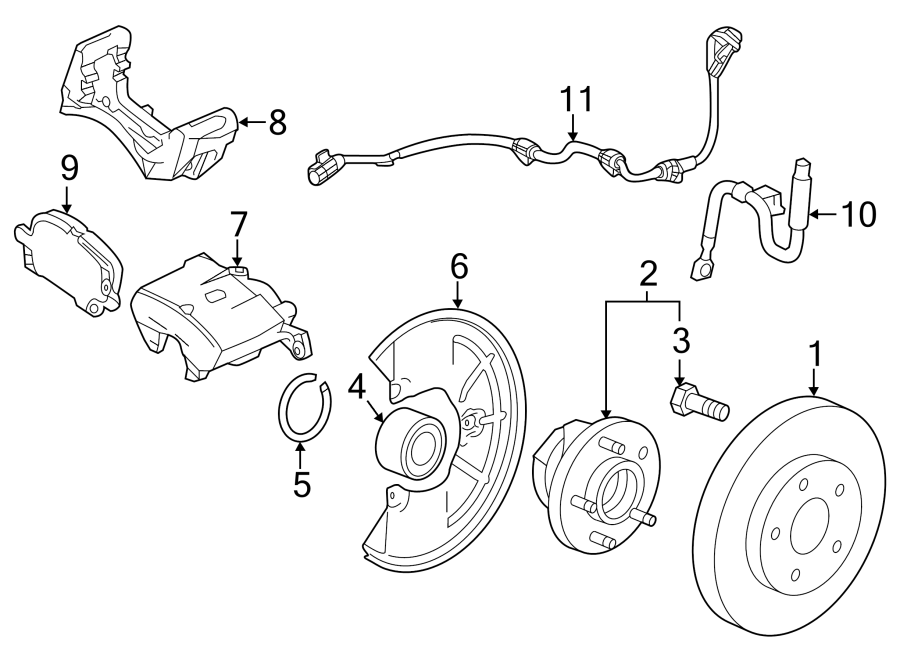 Diagram FRONT SUSPENSION. BRAKE COMPONENTS. for your 2005 Buick Terraza   