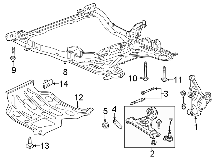 Diagram FRONT SUSPENSION. SUSPENSION COMPONENTS. for your 2019 Chevrolet Equinox   