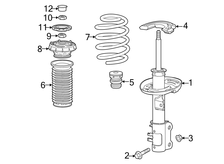 Diagram FRONT SUSPENSION. STRUTS & COMPONENTS. for your 2023 Chevrolet Equinox  LS Sport Utility 