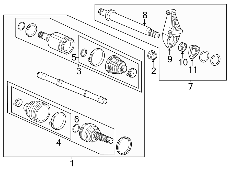 Diagram Front suspension. Drive axles. for your 2013 GMC Terrain SLE Sport Utility 3.6L V6 FLEX A/T AWD 